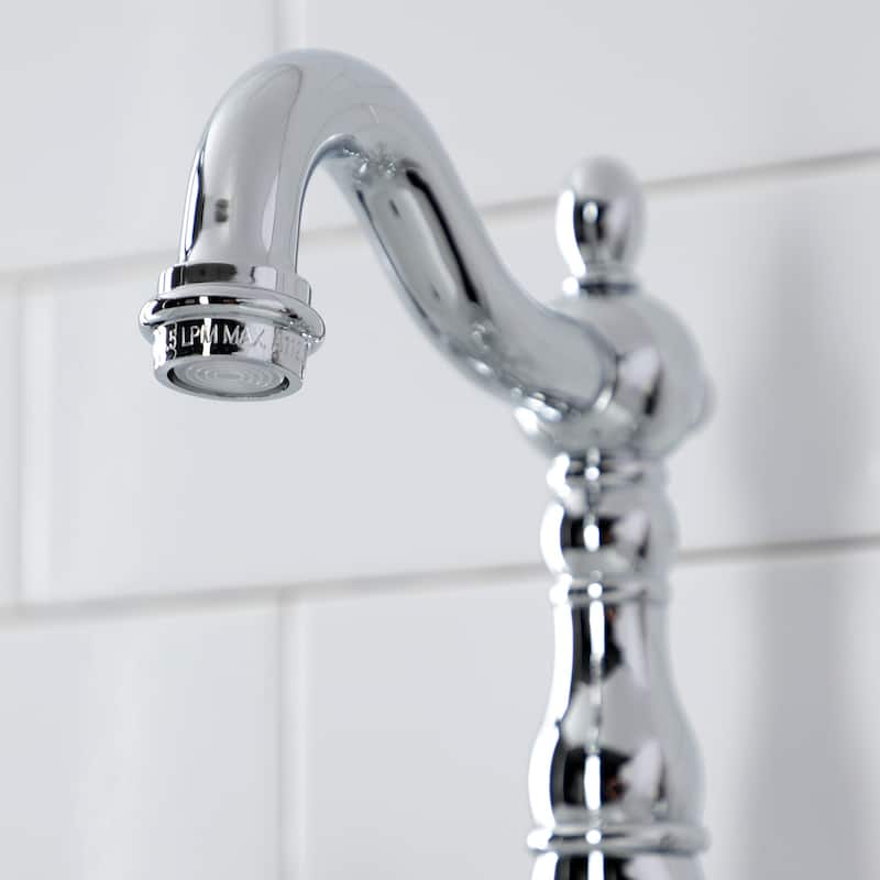 Kingston Brass English Country Bridge Bathroom Faucet with Brass Pop-Up