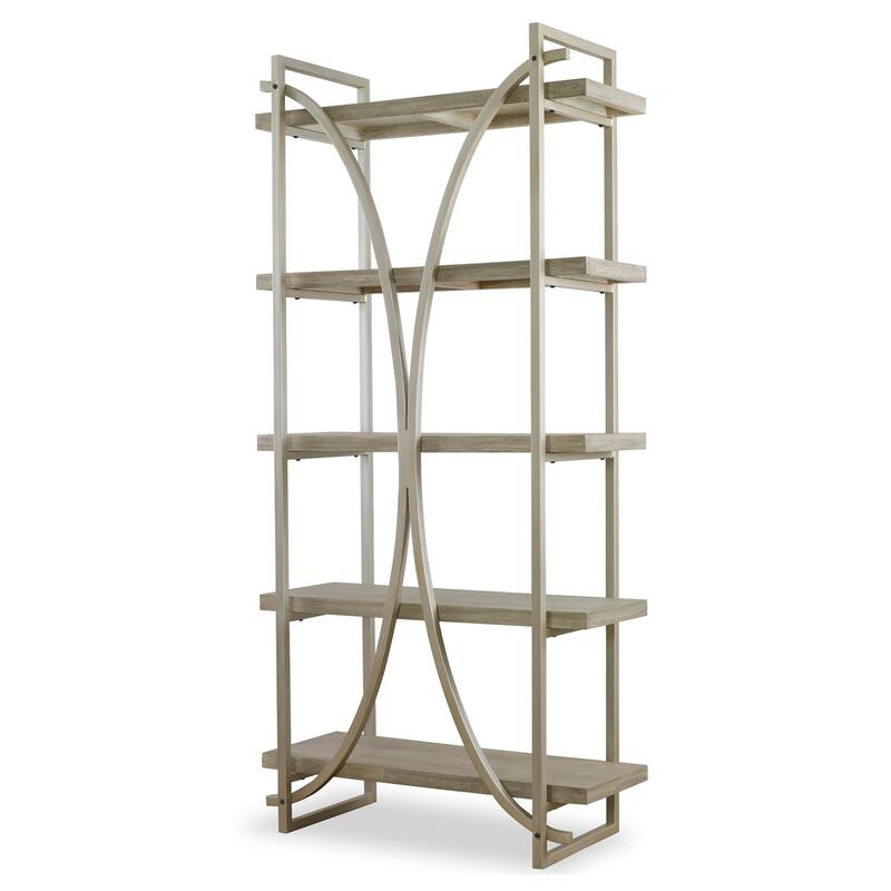 Uttermost 22902 Sway 42" Wide Metal and Wood Etagere Bookshelf