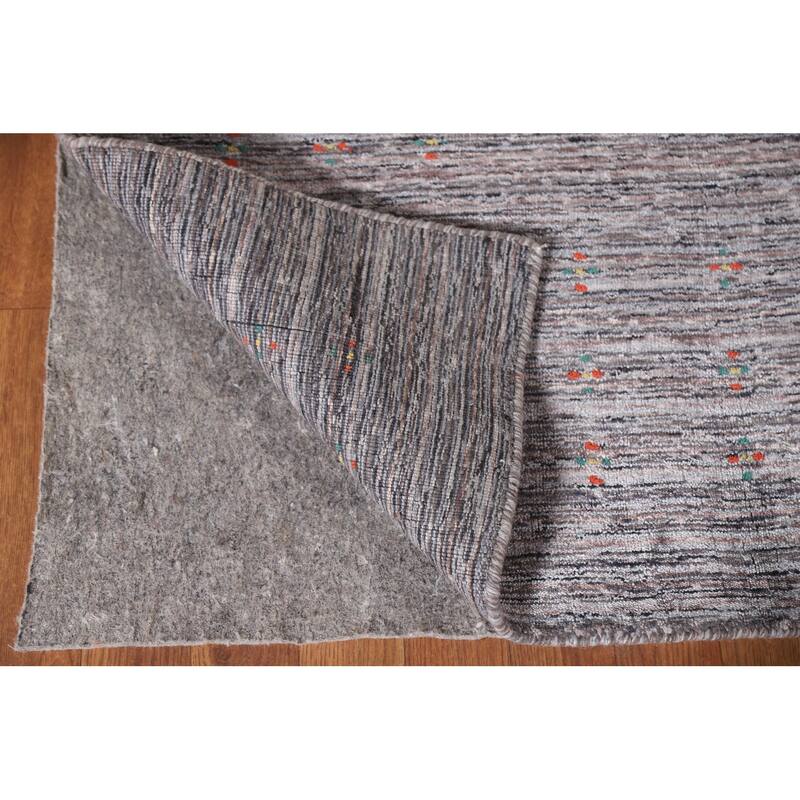 Striped Gabbeh Area Rug Handmade Tribal Wool Carpet - 7'9"x 9'9"