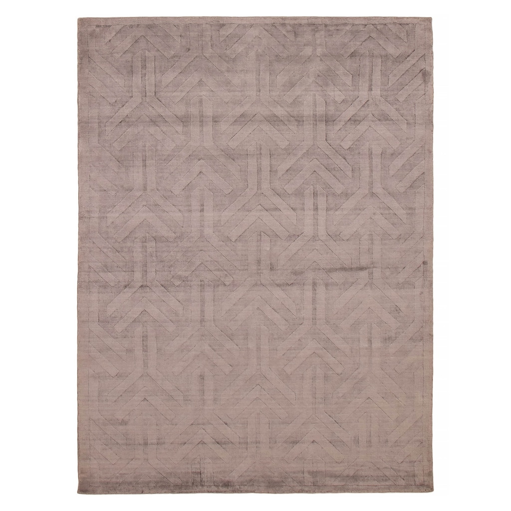 ECARPETGALLERY Hand Loomed Kashkuli Gabbeh Grey Viscose Rug - 5'8 x 7'8