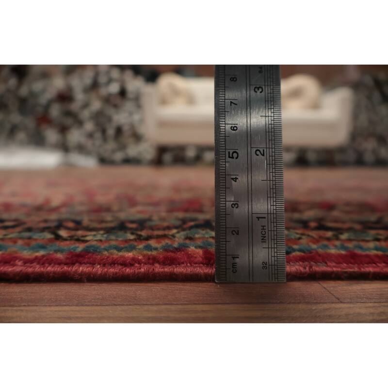 Hand Knotted Oriental 100% Wool Carpet Traditional Floral Red Sarouk Area Rug - 3' 11'' X 2' 2''