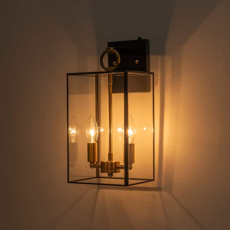 C Cattleya 14.5in Dusk to Dawn Dark Bronze Copper Outdoor Wall Lantern Sconce - Dark-Bronze