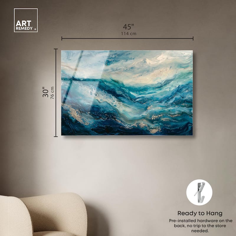 Jeweled Waters Acrylic by Art Remedy, Ready to Hang