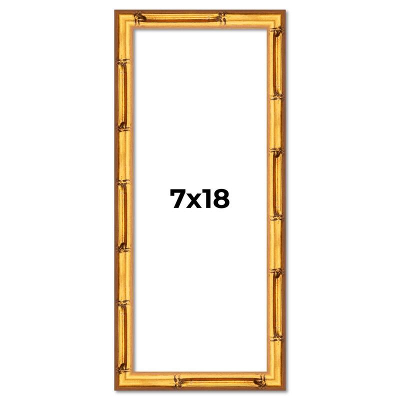 7x18 Frame Gold Bamboo Picture Frame Modern Photo Frame Includes UV Acrylic Shatter Guard Front Acid Free Foam Backing Board
