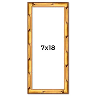 7x18 Frame Gold Bamboo Picture Frame Modern Photo Frame Includes UV Acrylic Shatter Guard Front Acid Free Foam Backing Board