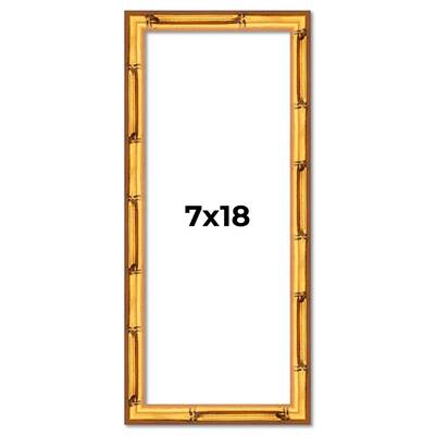 7x18 Frame Gold Bamboo Solid Wood Picture Frame | 1 Inch Moulding