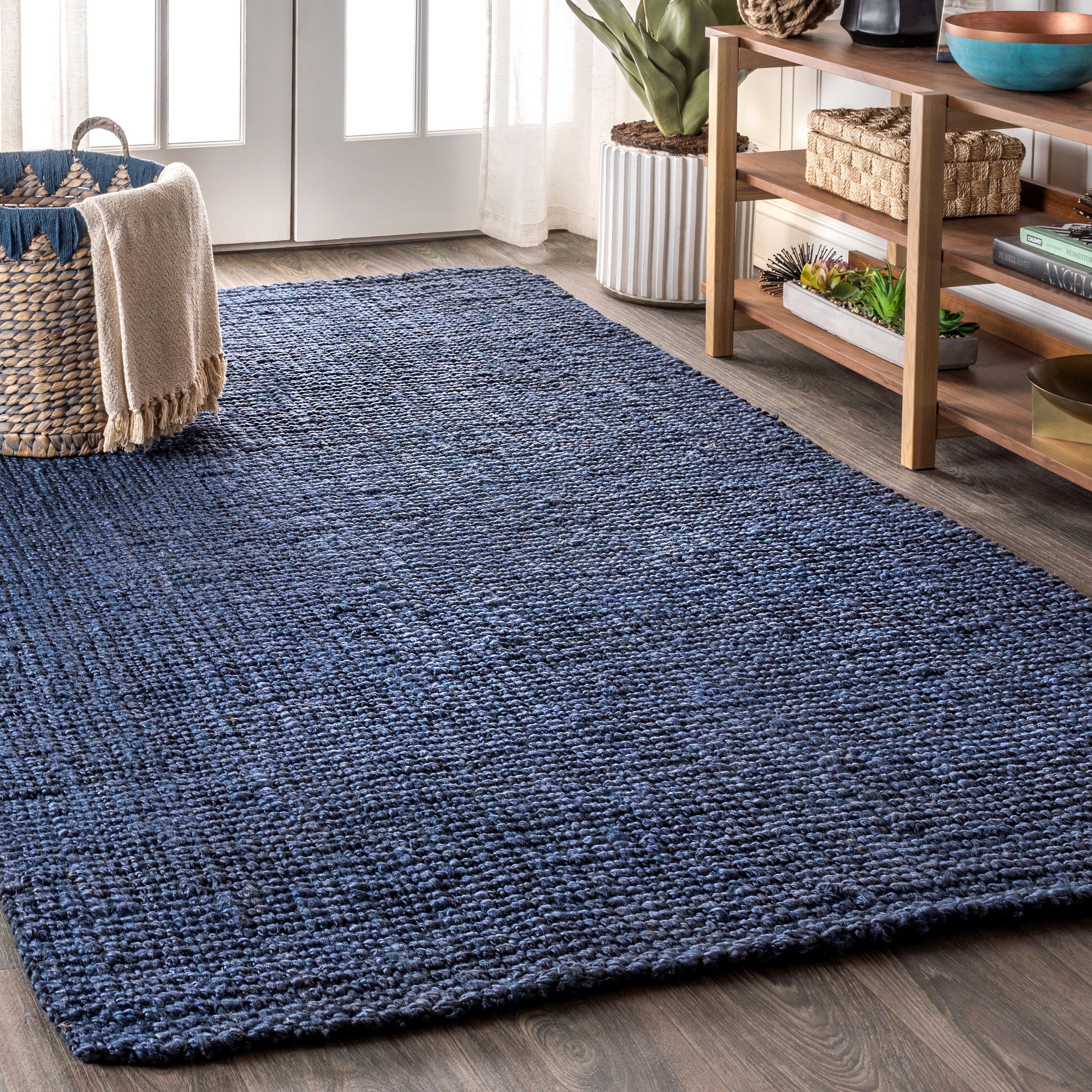 Shop Jonathan Y Pata Hand Woven Chunky Jute Navy Area Rug On Sale Overstock 28416057 4 X 6 Navy