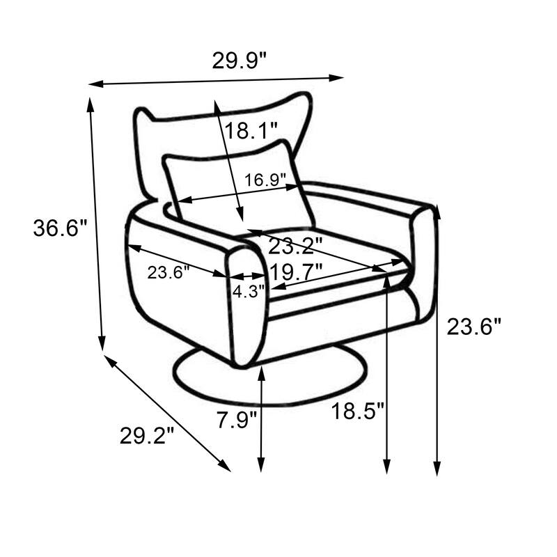 Classic Mid-Century 360-degree Swivel Accent Chair