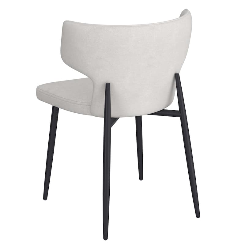 Contemporary Fabric and Metal Dining Chair, Set of 2