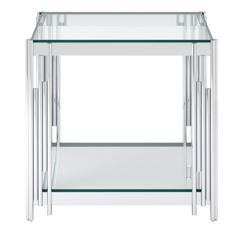 Contemporary Metal and Glass Large Accent Table