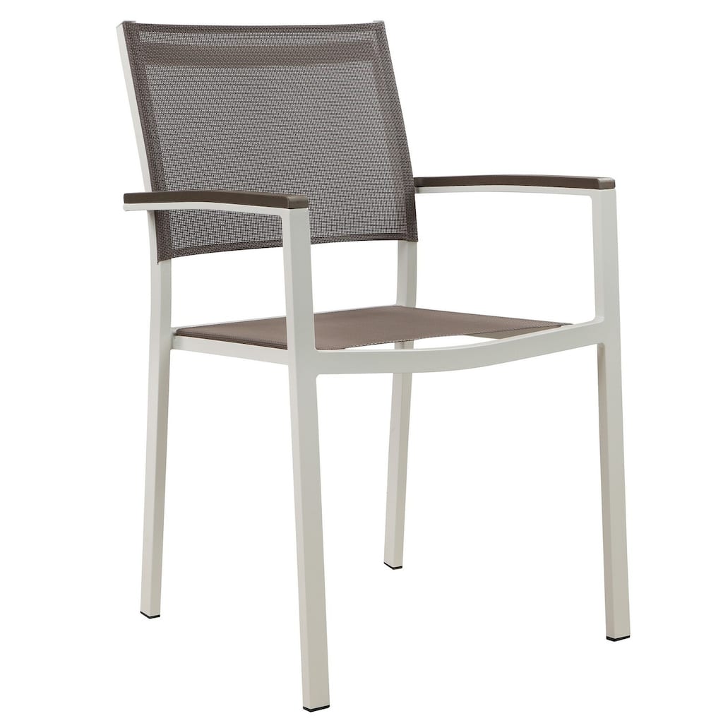 White/Gray Fabric Upholstered Metal Frame Dining Chair, Sturdy Dining Chair for Dining Rooms - 19.5
