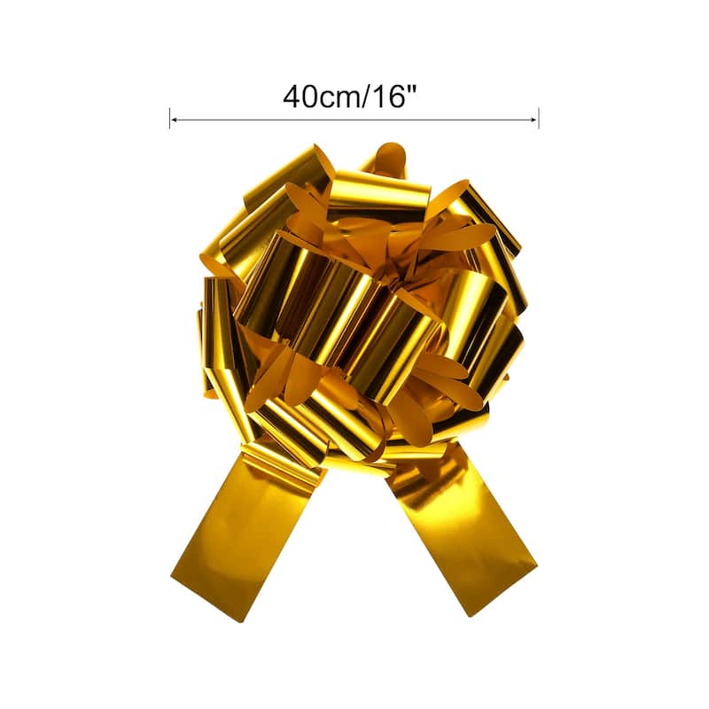 2pcs Extra Giant Large Pull Bow Christmas Car Gift Wrapping Bows - Gold - 16 inch
