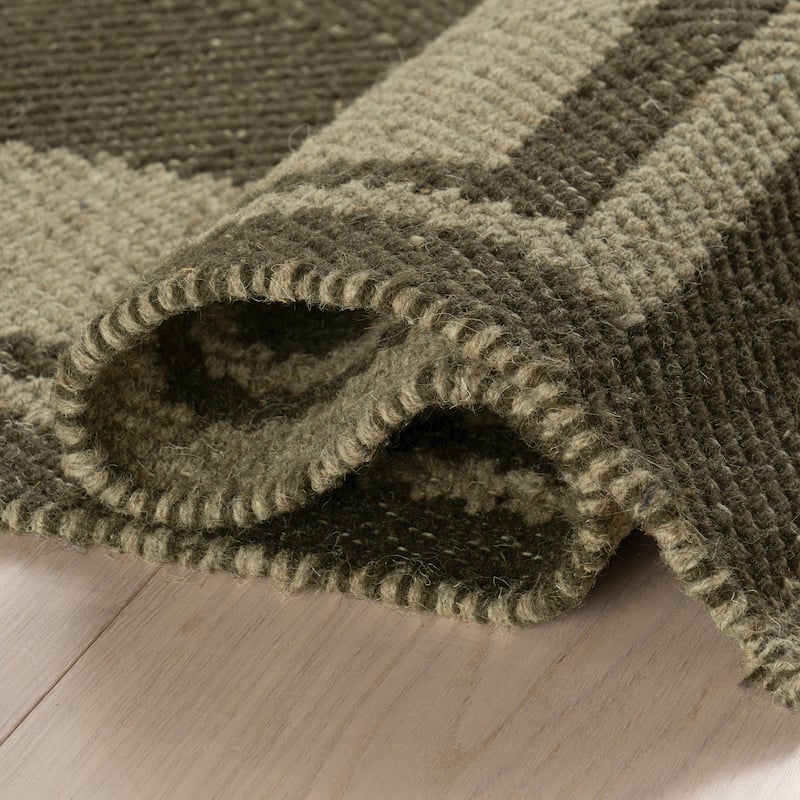 Nate Berkus Canon Bordered Wool Cozy Area Rug