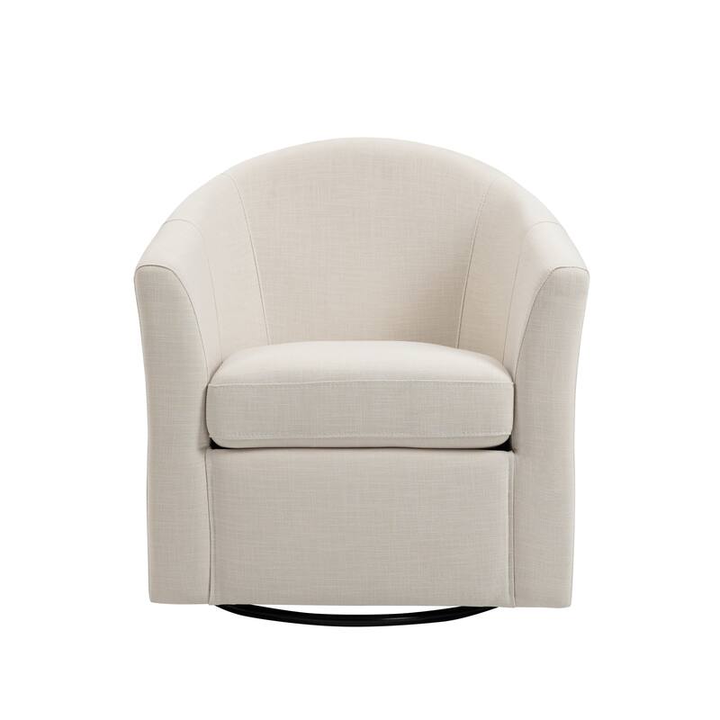 Anna Upholstered Swivel Barrel Accent Chair