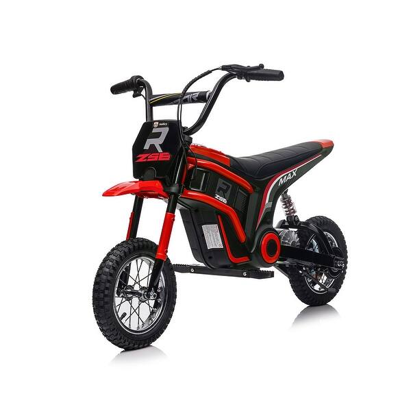 slide 2 of 63, Kids 24V Electric Dirt Bike, 350W Motor, Two-Speed, Dual Suspension, MP3 Player, Ages 8-12