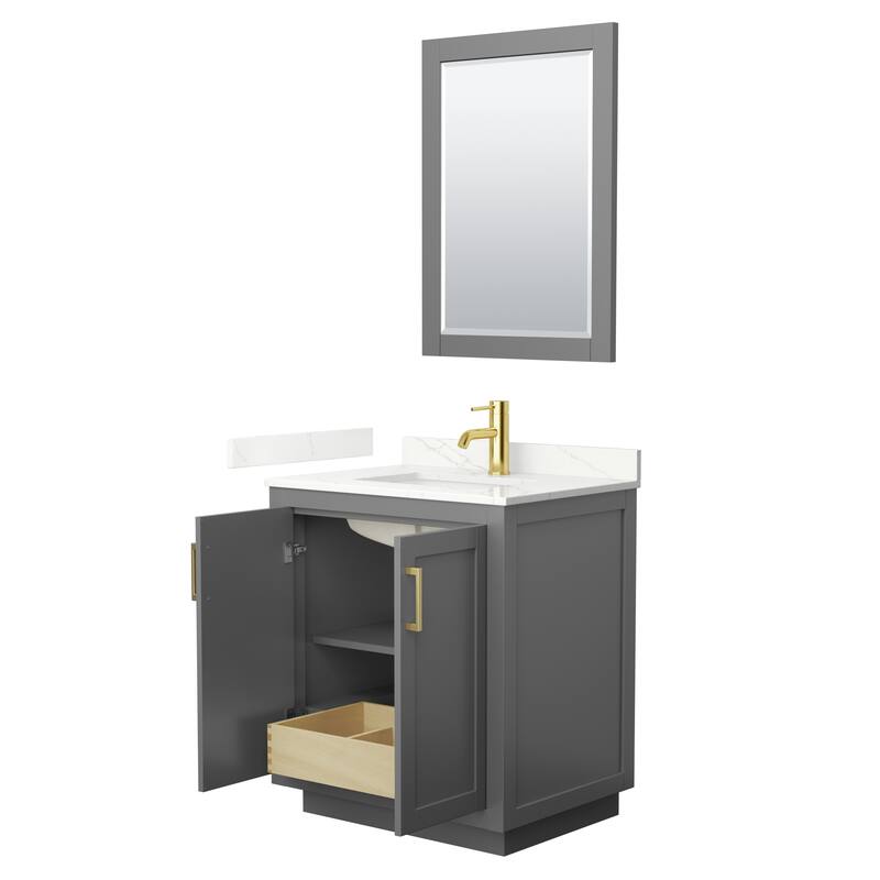 Miranda 30-inch Single Vanity, Quartz Top, 24-inch Mirror