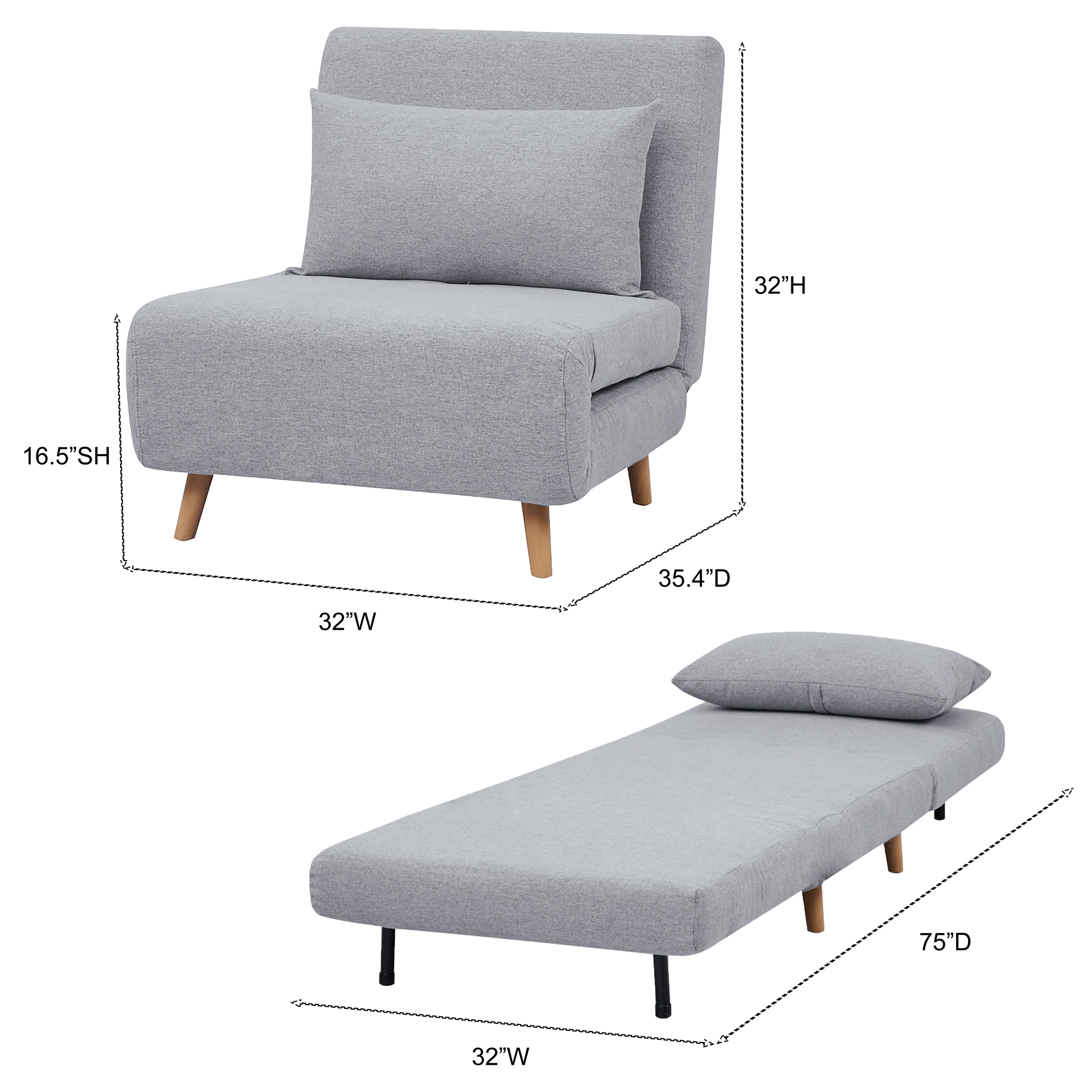 Tustin Upholstered Convertible Lounge Sleeper Chair On Sale