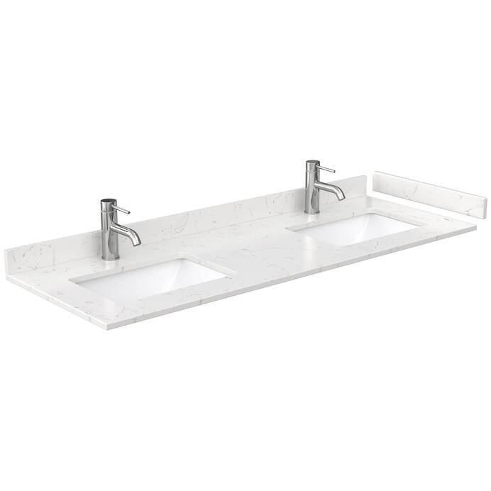 Wyndham Collection 60" Double Vanity Top with Undermount Rectangular - Carrara Cultured Marble