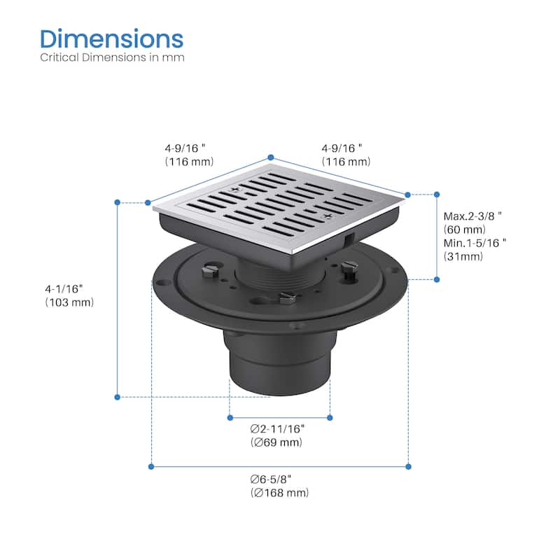 4-inch Tile-In Shower Drain