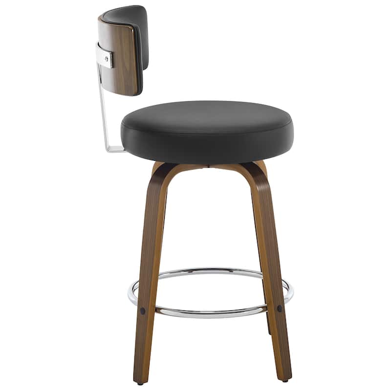 Upholstered Wood Swivel Bar/ Counter Stools, Set of 3