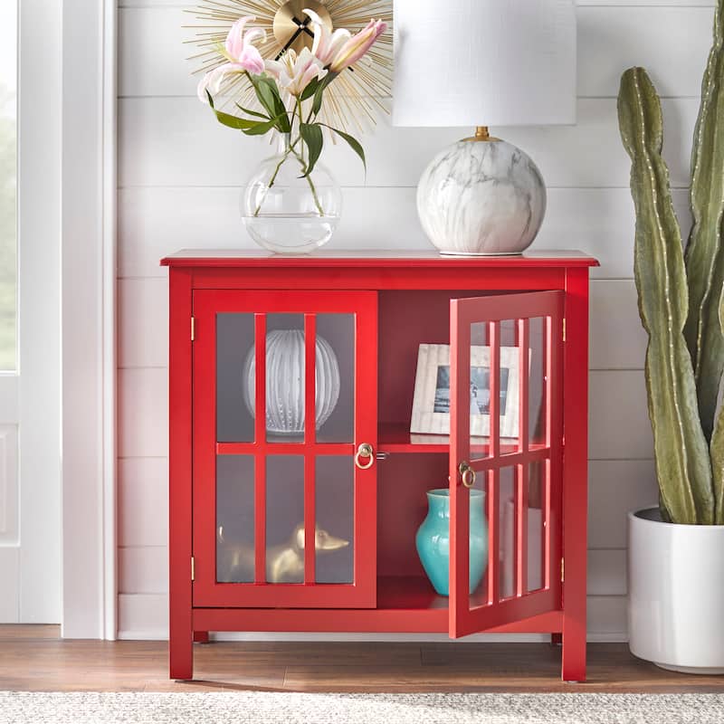 Simple Living Portland 2-Door Glass Cabinet