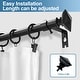 preview thumbnail 19 of 34, Modern Square Urn Adjustable Drapery Curtain Rod with Clip Rings