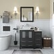 preview thumbnail 17 of 28, Vanity Art 36" Single Sink Bathroom Vanity Set with Engineered Marble Top and Free Mirror - 36 W X 18.5 D X 31.1 H Espresso