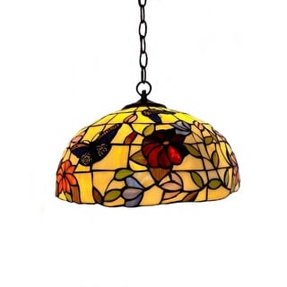 Flowers And Butterflies Tiffany Style Hanging Lamp - Bed Bath & Beyond