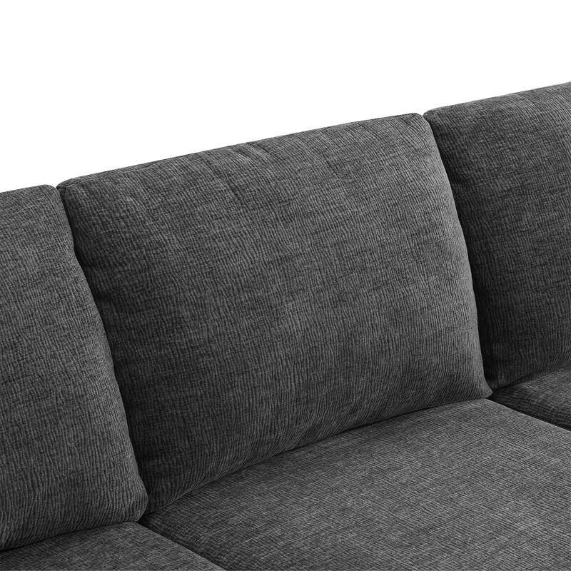 Modular U Shaped Sectional Sofa, Cloud Chenille Sectional Couch