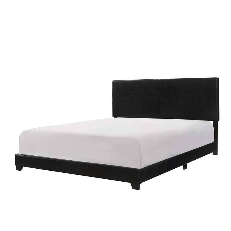 Erin Upholstered Bed - Full Size - Modern Black Faux Leather Design