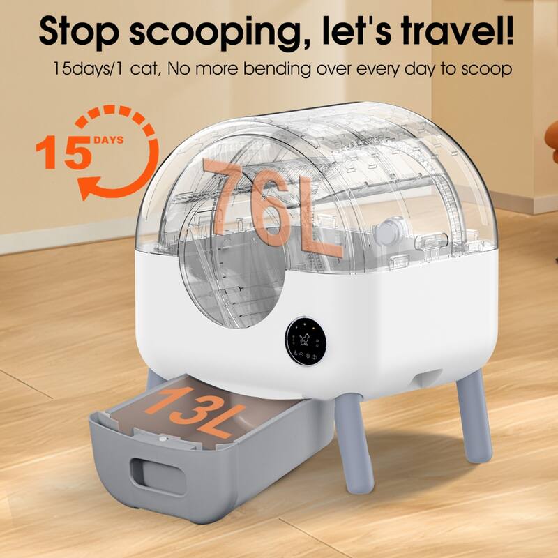 100L Self Cleaning Litter Box - 2.2lb-23lb Cat Can Use