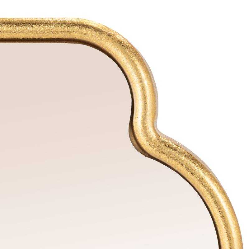 Scalloped Metal Wall Mirror with Vertical or Horizontal Hanging - 14.38"L x 1.0"W x 35.75"H