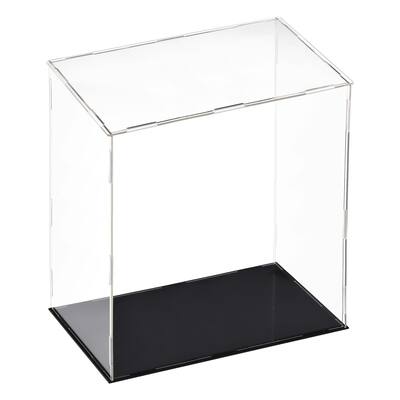 Acrylic Clear Display Case Box Dustproof Protection Showcase 25x15x30cm - Clear, Black