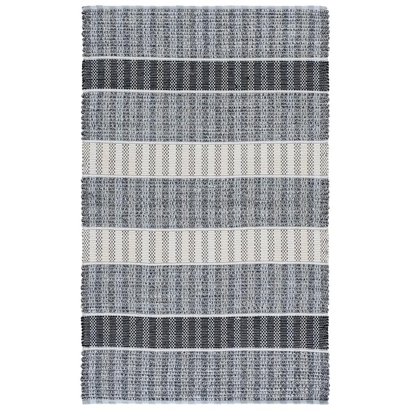 SAFAVIEH Handmade Braided Ladan Cotton Rug - 4' x 6' - Grey/Black