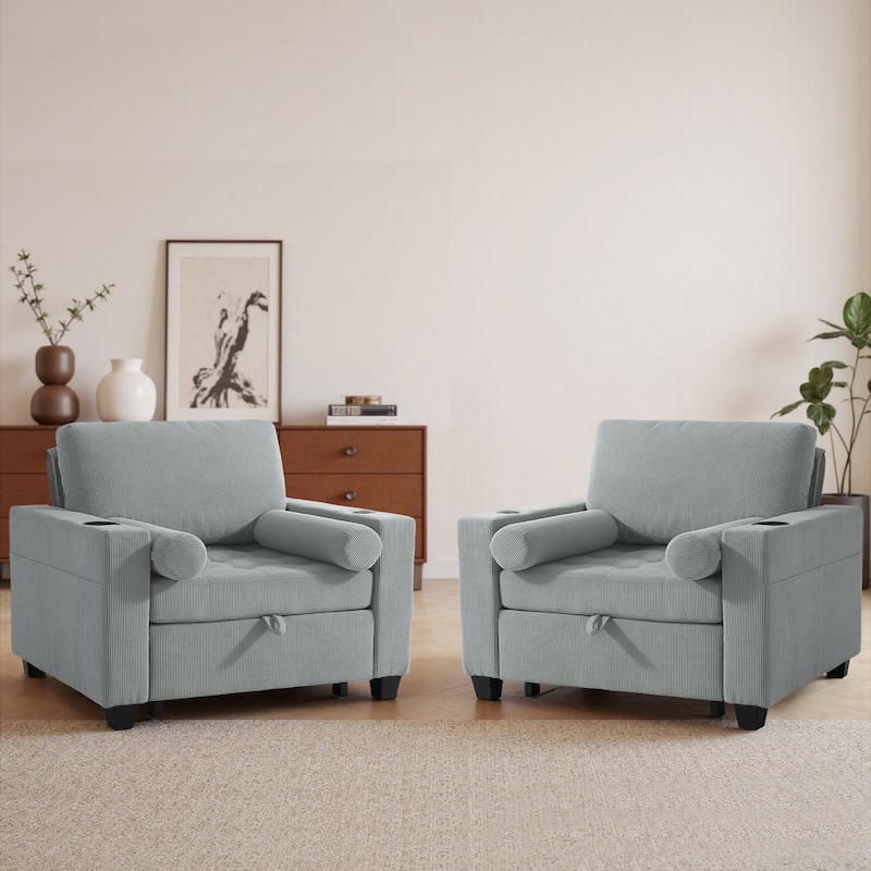 3-in-1 Adjustable Sleeper Sofa Bed Convertible Chair for Living Room