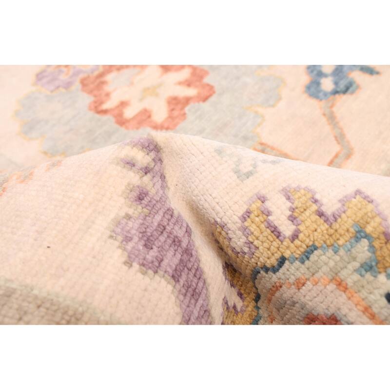 ECARPETGALLERY Hand-knotted Modern Oushak Ivory Wool Rug - 8'1 x 10'1