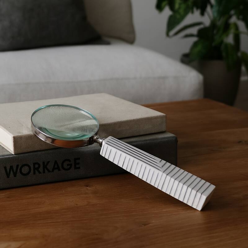 Resin Decorative Object Geometric Magnifying Glass - 10" Black - 4" x 1" x 10" - Black - 4" x 1" x 10"