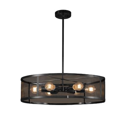 Carbon Loft Sam 6-light Matte Black Chandelier
