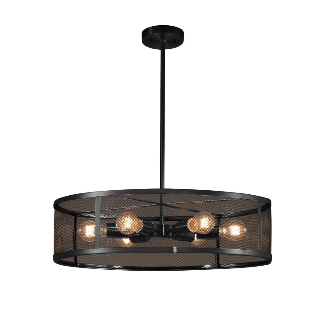 Carbon Loft Sam 6-light Matte Black Chandelier
