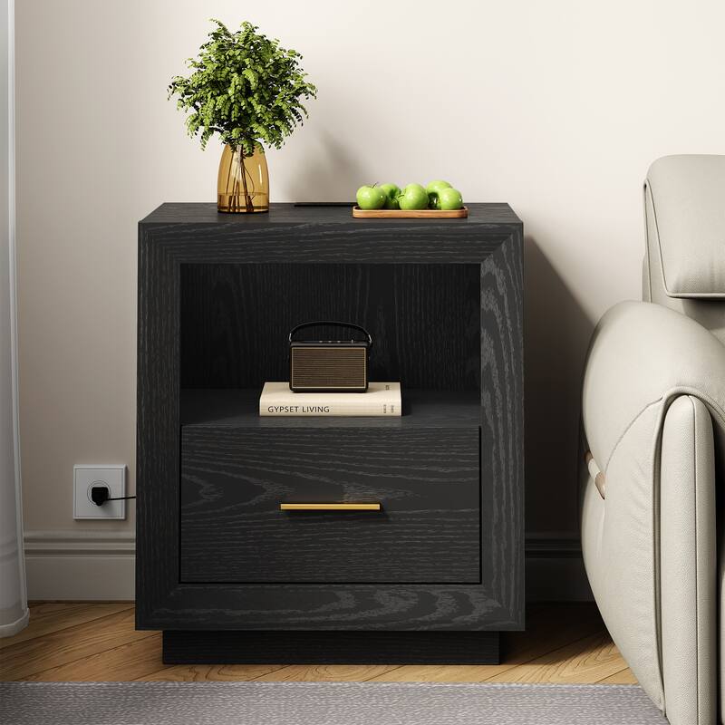 Modern Nightstand with Charging Station
