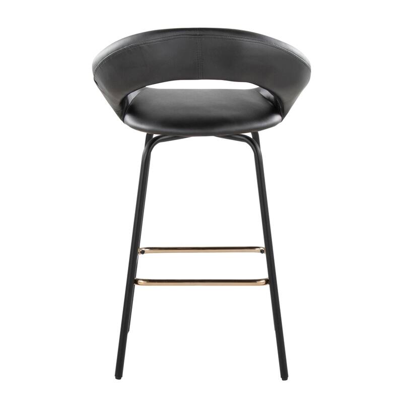 Porch & Den Penny 26" Fixed-Height Counter Stool with Metal Legs & Square Footrest - Set of 2