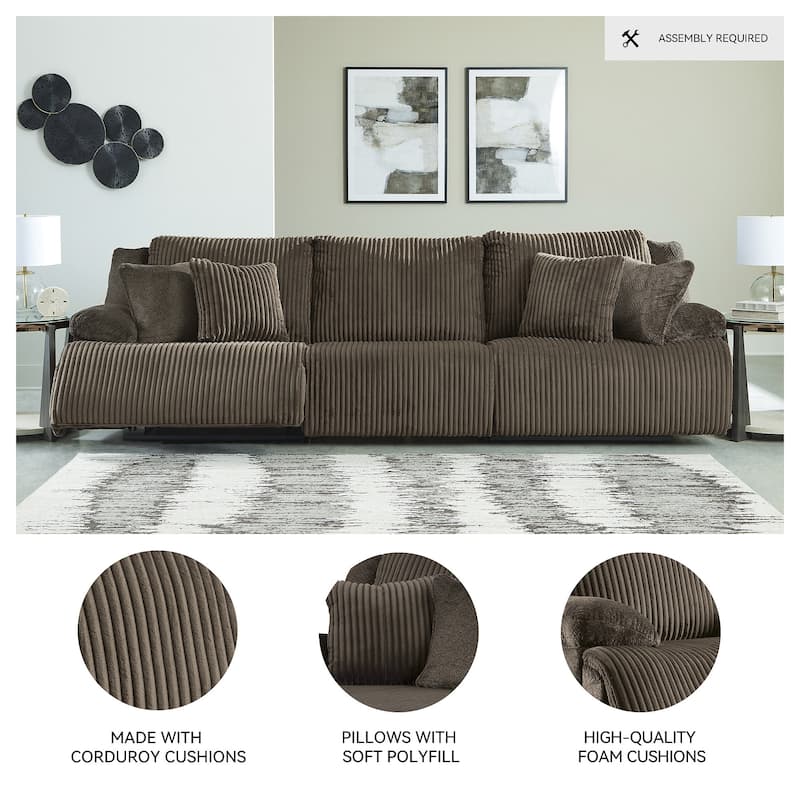 Signature Design by Ashley Top Tier 3-Piece Reclining Sectional Sofa - 128"W x 40"D x 41"H