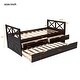 preview thumbnail 30 of 37, Twin Size Wooden Daybed with 2 Drawers and Trundle for Kids Teens
