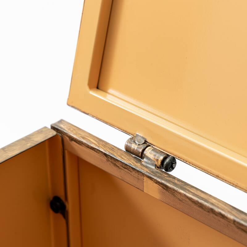 Anmytek Imitation Wood Grain Propane Tank Cover, Rustic Farmhouse Outdoor Patio Heater Tank Enclosure with Hinged Lid