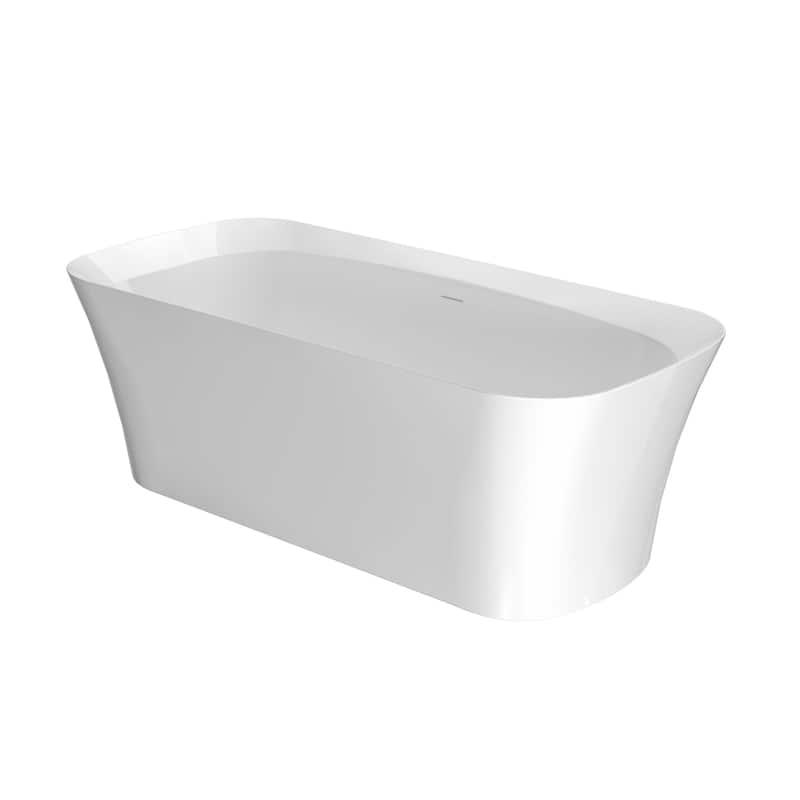 67 in. x 30.7 in. Acrylic Freestanding Flatbottom Soaking Bathtub in Gloss White