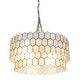 preview thumbnail 9 of 18, Two-Tier Capiz Honeycomb Chandelier - 20.0"L x 20.0"W x 12.0"H