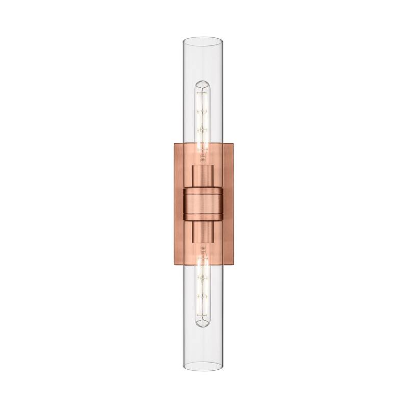 Innovations Lighting Ballston Urban - 2 Light 11" Wall-Mounted Bath Vanity Light - Clear/Antique Copper