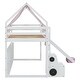 preview thumbnail 11 of 18, Pink Wooden House-shaped Loft Bed Kids Bed with Tent,Twin size
