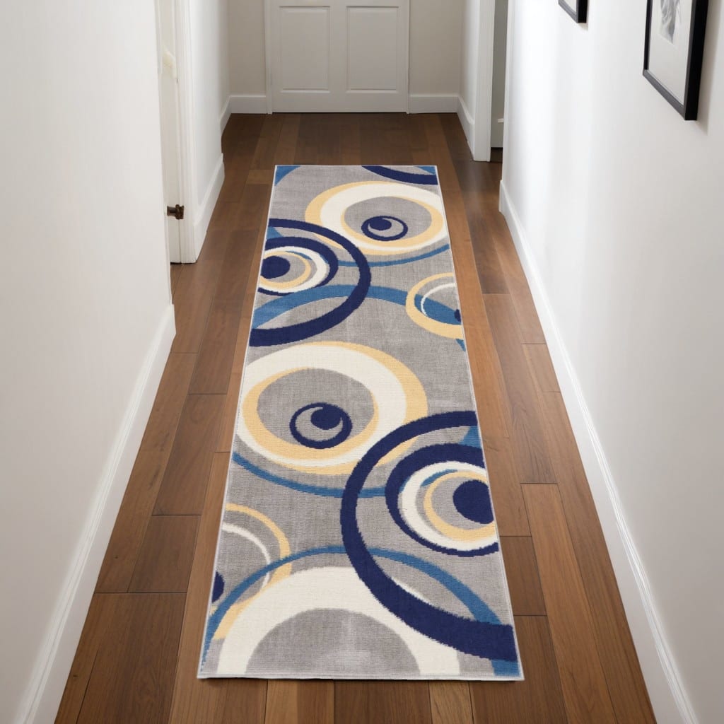 Luyah Power Loomed Geometric Modern Area Rug By HomeRoots - 90' X '27' X '0.5