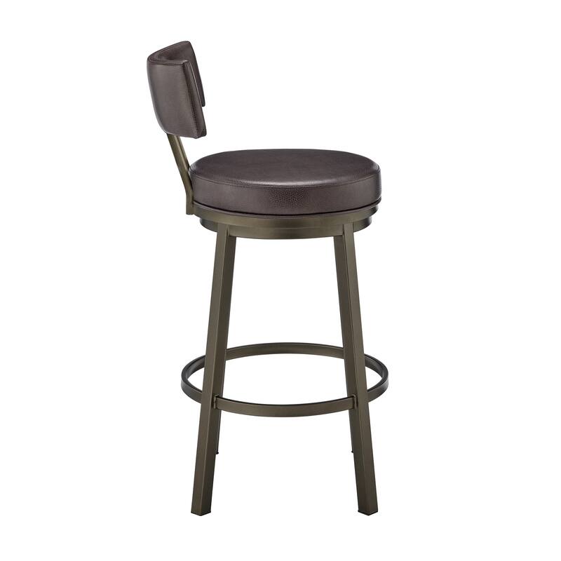 Dalza Faux Leather and Metal 360 Swivel Bar or Counter Stool